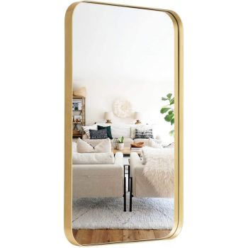 Beauty Salon Gold Rectangle Metal Frame Makeup Mir